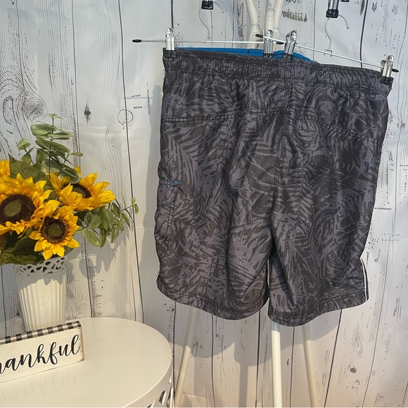 Speedo Mens Board Shorts Bathing Suit Gray Palm Leafs Sz S Preowned - Picture 2 of 6